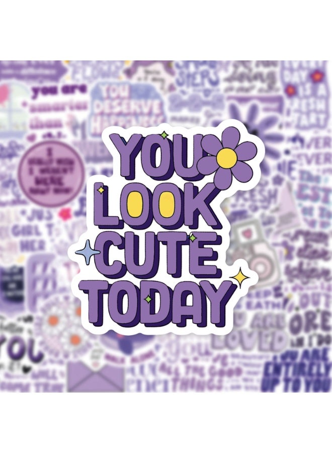 50PCS Purple Inspirational Stickers Motivational Quote Stickers for Vision Board Water Bottles Laptops Affirmation Purple Aesthetic Sticker for Girls Adults - Image 5
