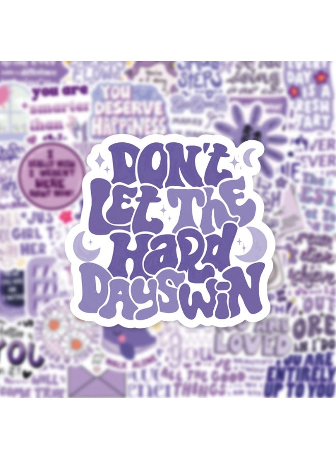 50PCS Purple Inspirational Stickers Motivational Quote Stickers for Vision Board Water Bottles Laptops Affirmation Purple Aesthetic Sticker for Girls Adults - Image 4