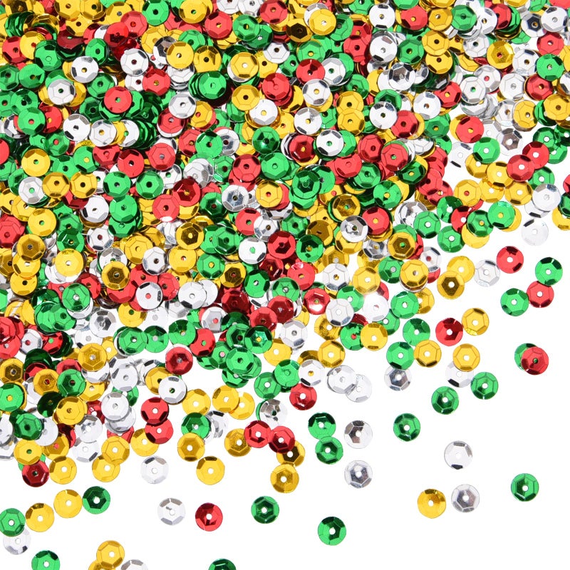 Hapeper 20000 Pieces Christmas Glitter Sequins Loose Cup Sequins for Art DIY Crafts Decoration Making