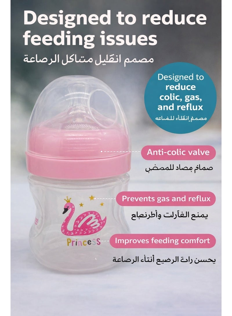 Momeasy 2 Pack 240ml Baby Feeding Bottles, Anti-Colic Valve, Breast-Like Soft Silicone Nipple, BPA-Free, Leakproof, Wide Neck, Easy Clean, Newborn/Infant Milk Bottle Set - Image 4