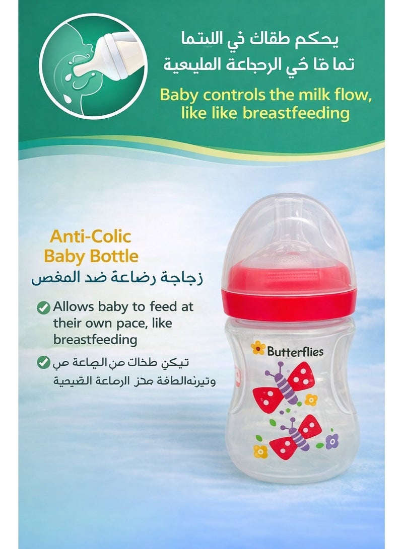Momeasy 2 Pack 240ml Baby Feeding Bottles, Anti-Colic Valve, Breast-Like Soft Silicone Nipple, BPA-Free, Leakproof, Wide Neck, Easy Clean, Newborn/Infant Milk Bottle Set - Image 3