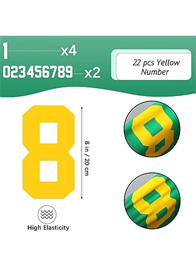 Arabest 22 Pieces Iron on Numbers T Shirt Heat Transfer Numbers 0 to 9 Jersey Numbers Soft Iron on Numbers for Team Uniform Sports T Shirt Football Basketball Baseball (Yellow,8 Inch)  - Image 2