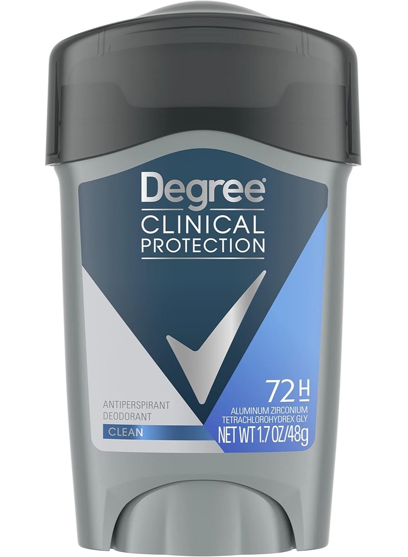 DegreeAntiperspirant Deodorant Clean 72-Hour Sweat & Odor Protection Prescription-Strength Antiperspirant For Men with MotionSense Technology 48g - Image 2