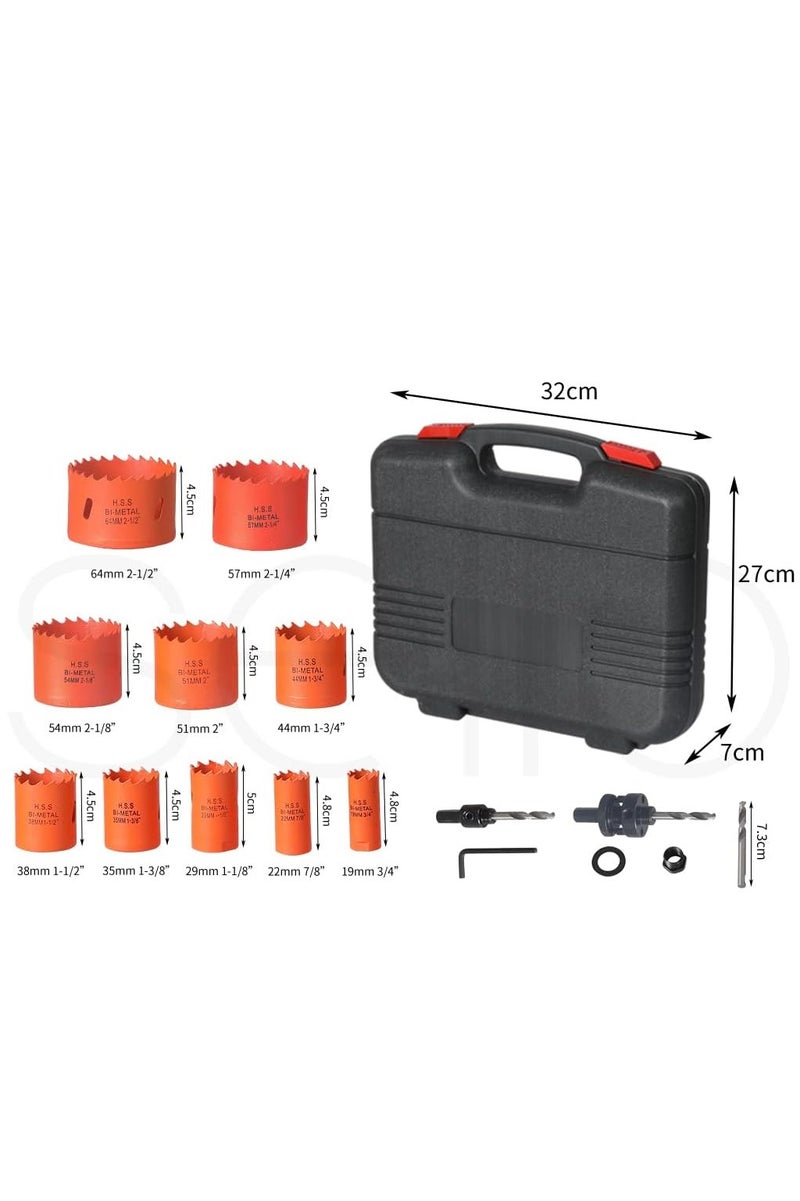 NINEROARS 16pcs Bi-Metal Hole Saw Kit - Heavy Duty M42 HSS Cutter Set (3/4" to 3") with Mandrels for Wood, PVC, Plastic, and Soft Metals, Deep Cut Hole Cutter - Image 4