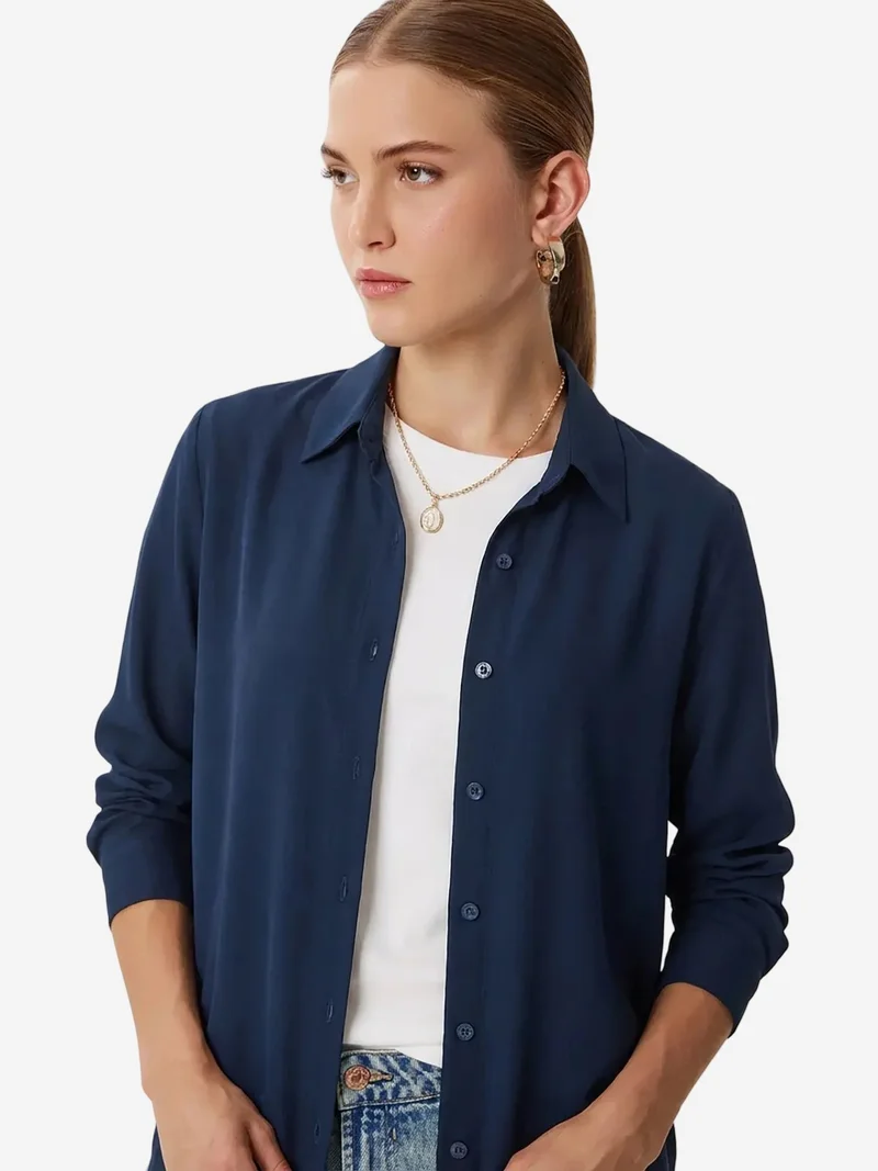 السعادة في إسطنبول ISTANBUL Poplin Button-Up Shirt with Collar