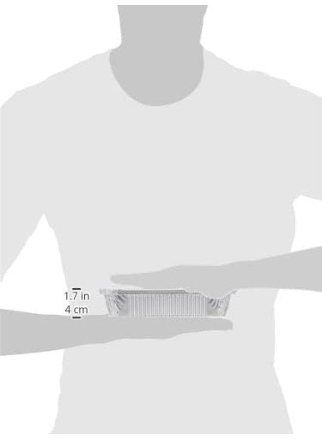 Hotpack حاوية طعام ألومنيوم مستطيلة قابلة للتصرف فضية 890 مل مع غطاء 50 قطعة  - Image 4