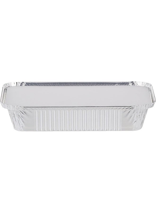 Hotpack حاوية طعام ألومنيوم مستطيلة قابلة للتصرف فضية 890 مل مع غطاء 50 قطعة  - Image 3