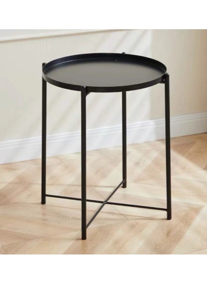 Generic - Home Living Room Round Steel Table Black 42x52cm - Image 1