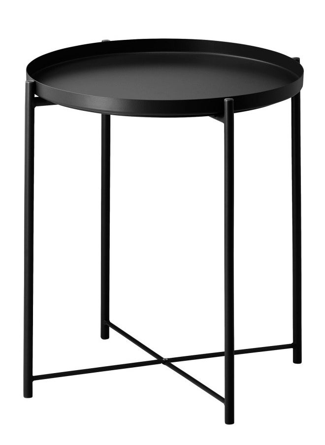 Generic - Home Living Room Round Steel Table Black 42x52cm - Image 1
