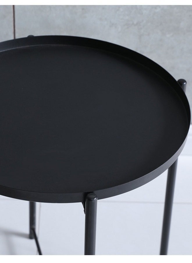 Generic - Home Living Room Round Steel Table Black 42x52cm - Image 1