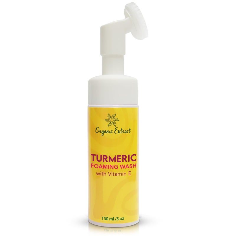 ORGANIC EXTRACT Turmeric Skin Brightening Face Wash 5 fl oz 150ml Daily Moisturizer Gentle Facial Cleanser for All Skins with Kojic Acid Vitamin E and Aloe Vera - Image 2