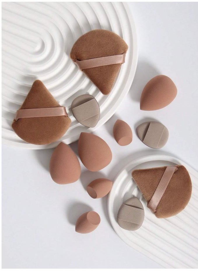 Generic - 12 Pieces Brown Make up Sponges different sizes - Image 1