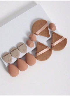 12 Pieces Brown Make up Sponges different sizes