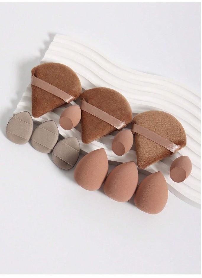 Generic - 12 Pieces Brown Make up Sponges different sizes - Image 1