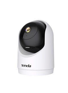 TENDA CP3 2K 3MP 360-Degree Smart Wi-Fi Pan And Tilt Camera human detection , smart tracking mic and speaker included in camera , privacy shutter , night vision 1080P - White