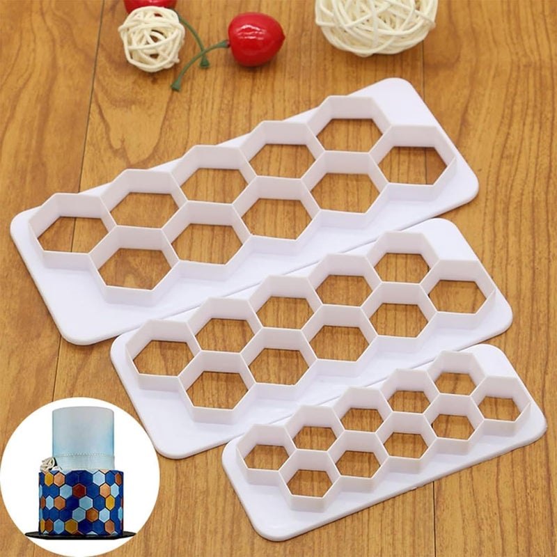 BRITECO 3PCS Hexagon Cookie Cutter Set - 3 Sizes Versatile Football Cake Decorations for Baking, Party Supplies & Crafts - Image 5
