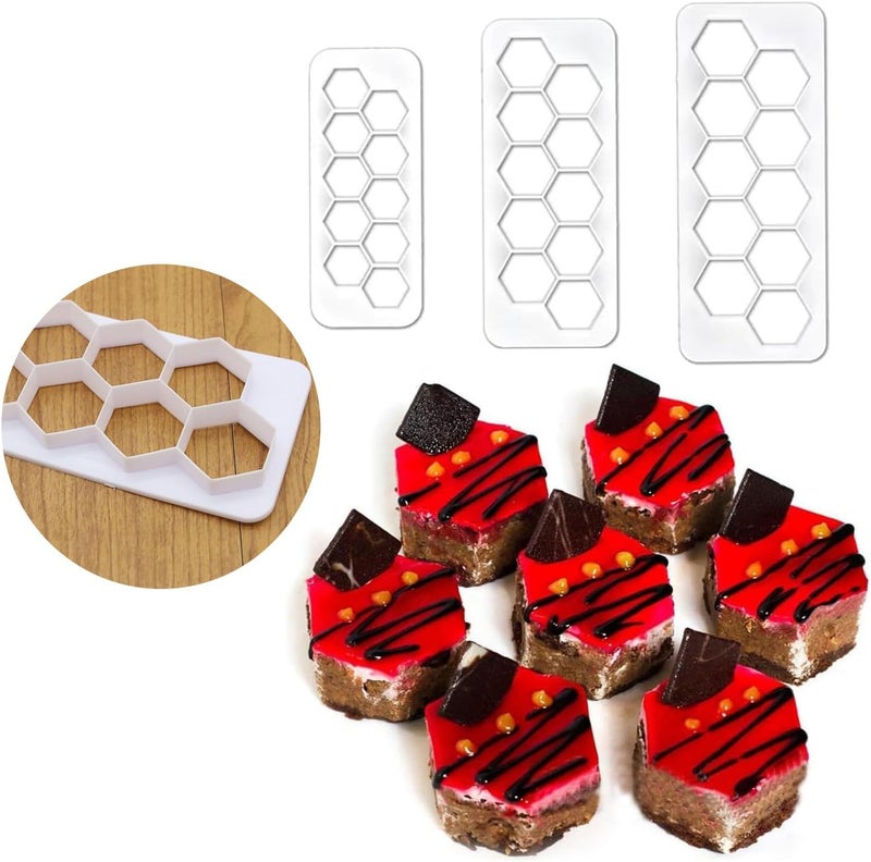 BRITECO 3PCS Hexagon Cookie Cutter Set - 3 Sizes Versatile Football Cake Decorations for Baking, Party Supplies & Crafts - Image 3