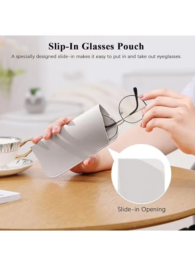 شيبشيب حقيبة نظارات شمسية من الجلد الناعم وحافظة نظارات محمولة وحقيبة تخزين مضادة للخدش وحقيبة نظارات مقاومة للضغط (5 قطع) - Image 5