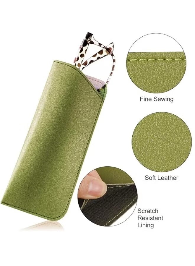 شيبشيب حقيبة نظارات شمسية من الجلد الناعم وحافظة نظارات محمولة وحقيبة تخزين مضادة للخدش وحقيبة نظارات مقاومة للضغط (5 قطع) - Image 2