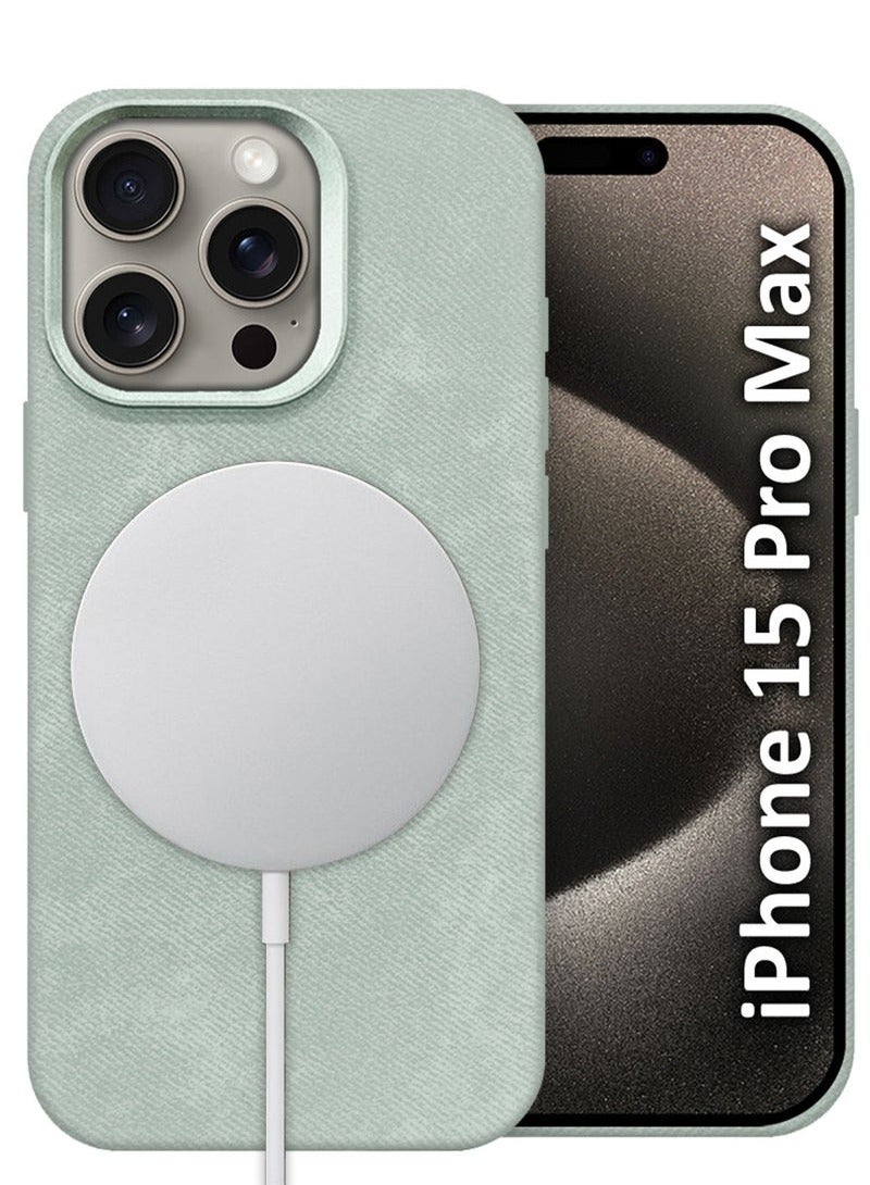 CATANES 2Packs iPhone 15 Pro Max Alcantara Case Cover Premium Quality Luxurious Soft Touch Protection with Metal Camera Frame with a 3D Screen Protector - Natural Titanium - Image 2