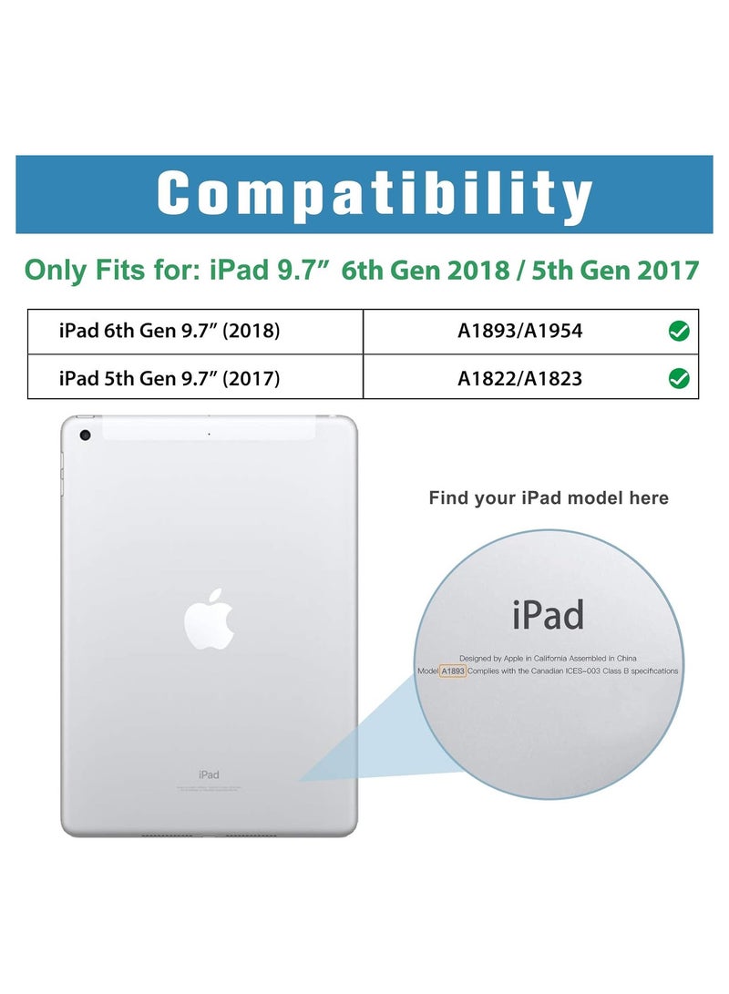 Procases iPad 6th Generation Case 9.7 Inch Ultra Slim Lightweight Stand Case with Frosted Back - Image 2