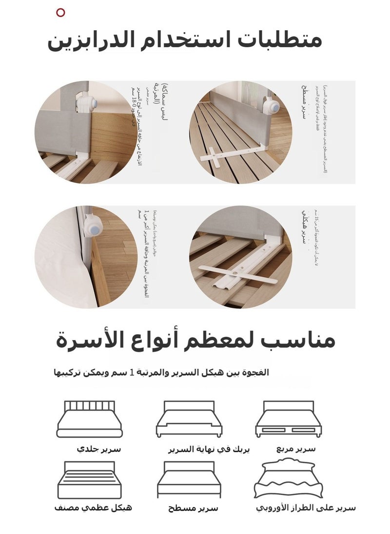 ULHYC - Bed Rails for Toddlers Swing Down Safety Bed Guard for Convertible Crib Folding Toddler Bed Rails Guard for Kids Twin Double Full-Size Queen & King Mattress - Image 1