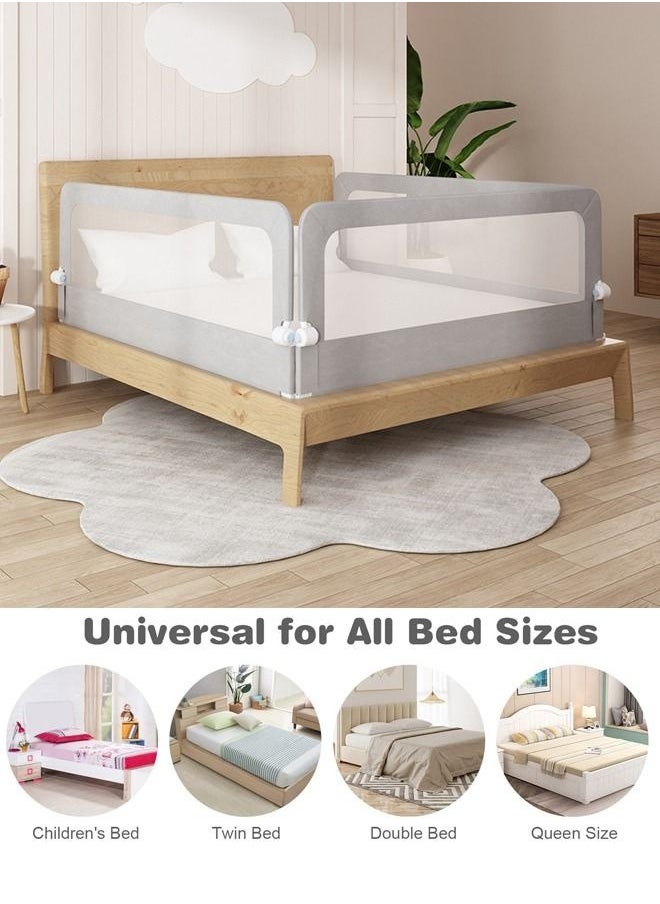 ULHYC - Bed Rails for Toddlers Swing Down Safety Bed Guard for Convertible Crib Folding Toddler Bed Rails Guard for Kids Twin Double Full-Size Queen & King Mattress - Image 1