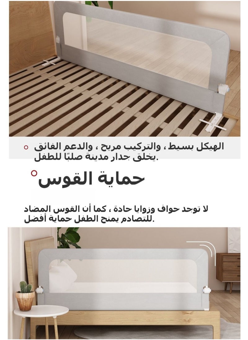 ULHYC - Bed Rails for Toddlers Swing Down Safety Bed Guard for Convertible Crib Folding Toddler Bed Rails Guard for Kids Twin Double Full-Size Queen & King Mattress - Image 1