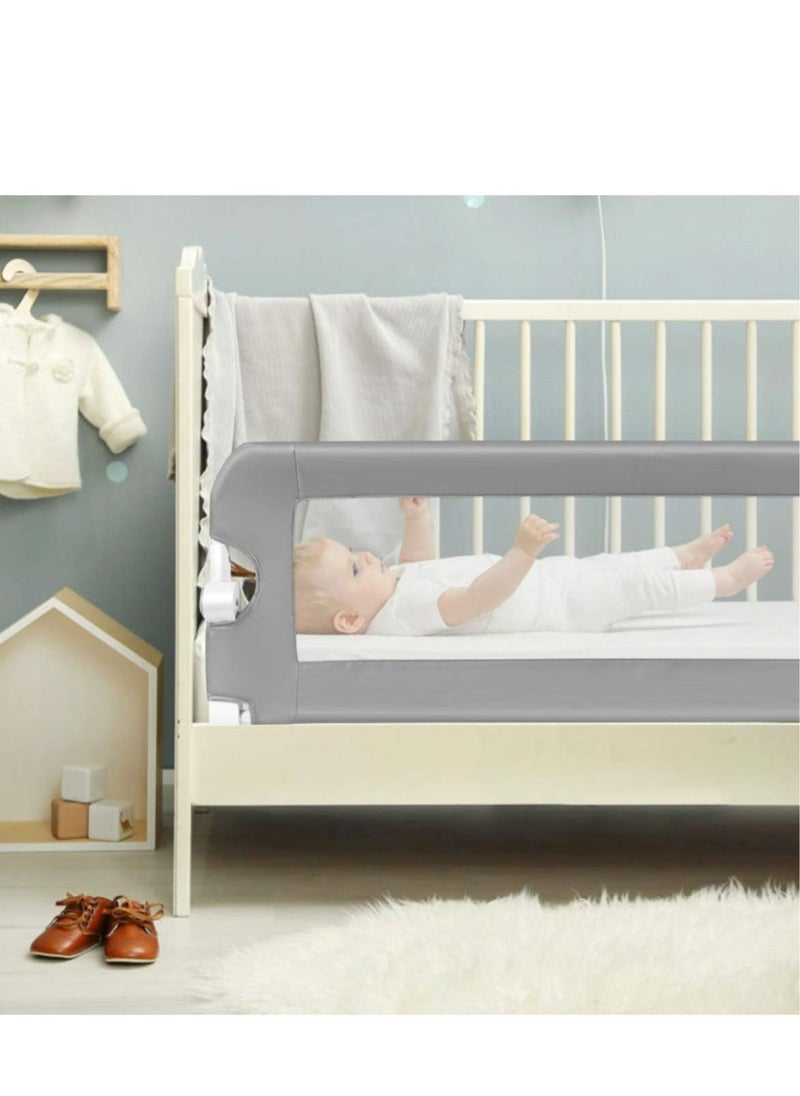 ULHYC - Bed Rails for Toddlers Swing Down Safety Bed Guard for Convertible Crib Folding Toddler Bed Rails Guard for Kids Twin Double Full-Size Queen & King Mattress - Image 1