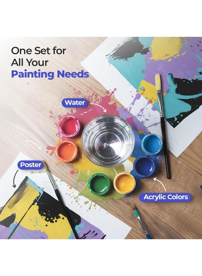 Camel Plastic Champ Brushes Set of 7 | Round & Flat Brushes for Water, Poster & Acrylic Colors | Perfect for Kids, Hobbyists & Artists - Image 3