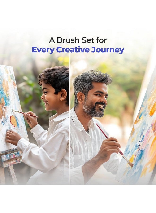 Camel Plastic Champ Brushes Set of 7 | Round & Flat Brushes for Water, Poster & Acrylic Colors | Perfect for Kids, Hobbyists & Artists - Image 5