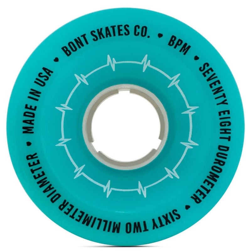 Bont Skates BPM Quad Roller Skate Outdoor Wheels - Suitable for Recreational Skating Asphalt Sidewalk Boardwalk Street - 62x35mm 78A, Made in USA (Gamma Blue - Set of 4 wheels) - Image 2