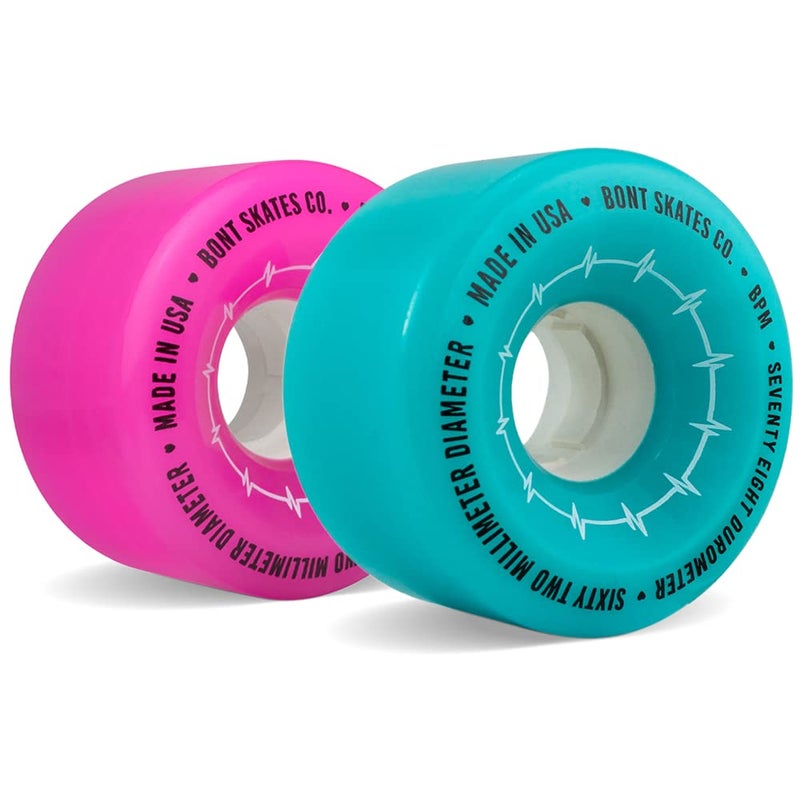 Bont Skates BPM Quad Roller Skate Outdoor Wheels - Suitable for Recreational Skating Asphalt Sidewalk Boardwalk Street - 62x35mm 78A, Made in USA (Gamma Blue - Set of 4 wheels) - Image 1
