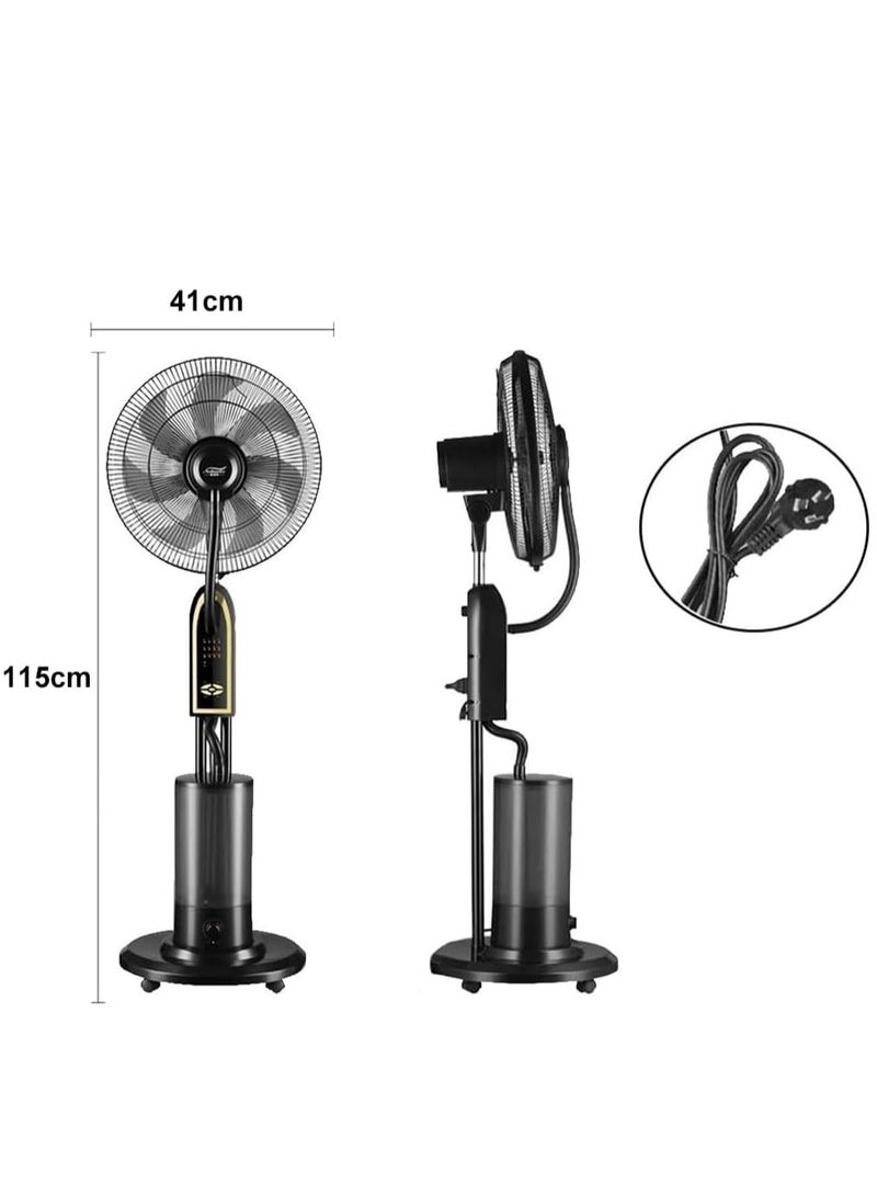 BlueFire Oscillating Pedestal Misting Fan with Remote – 3-Speed High-Velocity Cooling Fan for Indoor & Outdoor Use, 5L Large Water Tank, 7.5H Timer, Energy-Efficient Copper Motor, Mist & Humidifier Function – Cools 20㎡, Ultra-Quiet, Durable Metal Design  - Image 2