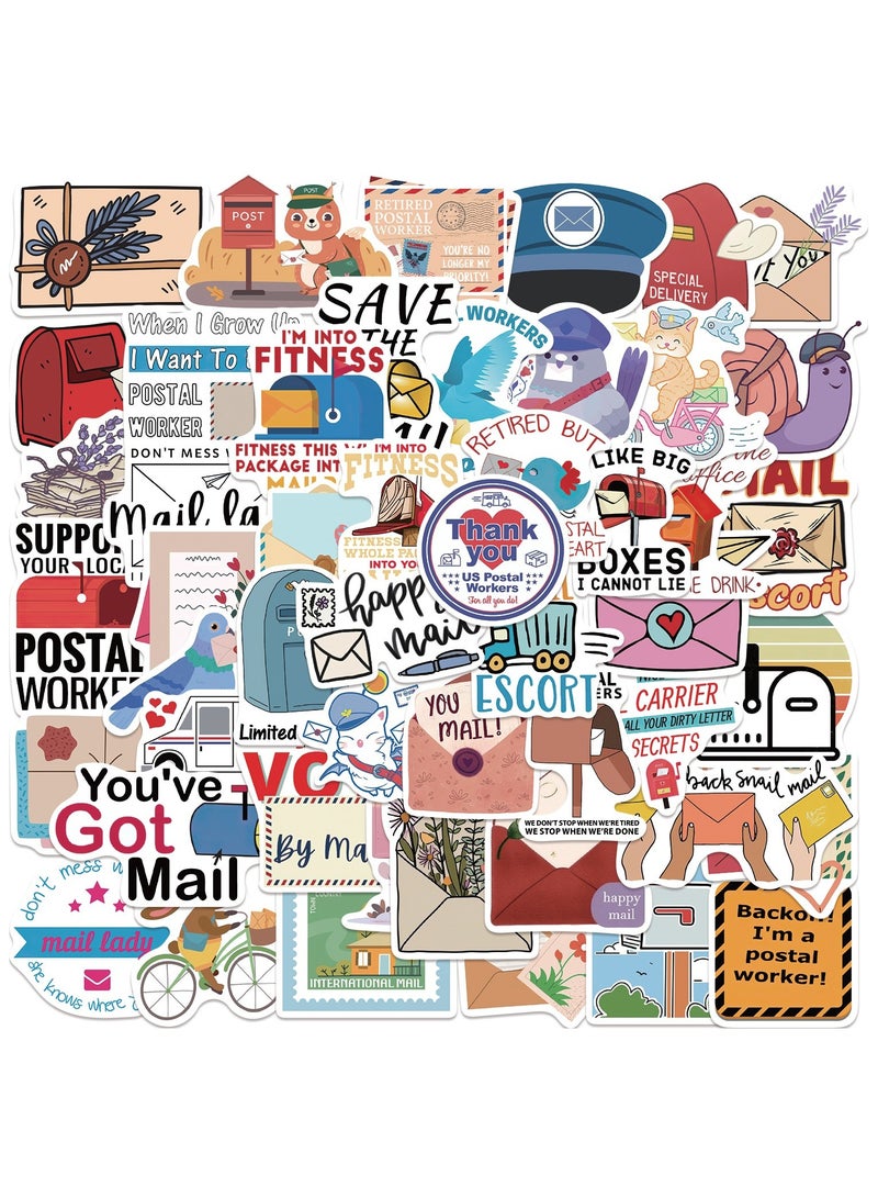 ORAINBOW Postman Stickers Postman Occupation Stickers Pack 50pcs Suitable for Laptop Travel Case Notebook Phone Car Scrapbook Water Bottle Bike Computer Decals Kids Teen Adults Gift Stickers - Image 1
