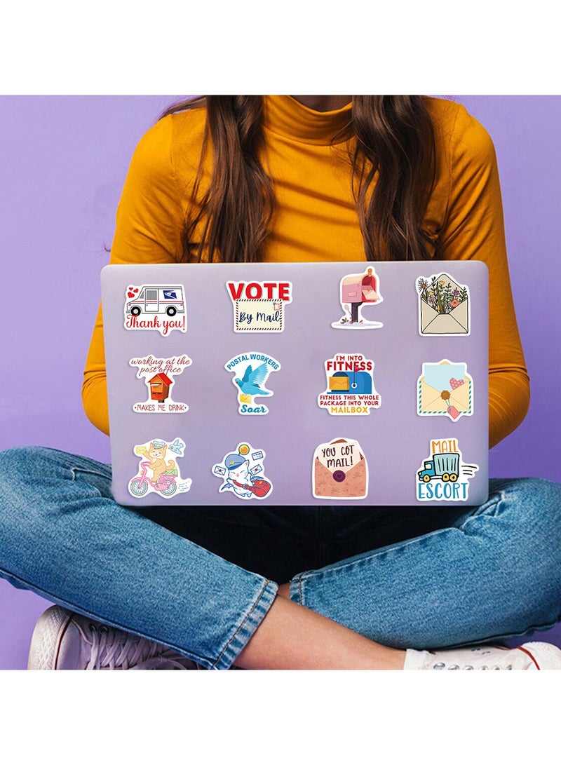 ORAINBOW Postman Stickers Postman Occupation Stickers Pack 50pcs Suitable for Laptop Travel Case Notebook Phone Car Scrapbook Water Bottle Bike Computer Decals Kids Teen Adults Gift Stickers - Image 2