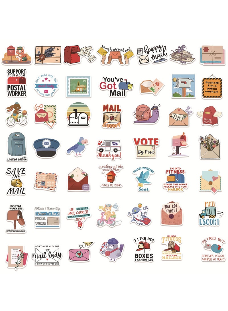 ORAINBOW Postman Stickers Postman Occupation Stickers Pack 50pcs Suitable for Laptop Travel Case Notebook Phone Car Scrapbook Water Bottle Bike Computer Decals Kids Teen Adults Gift Stickers - Image 4
