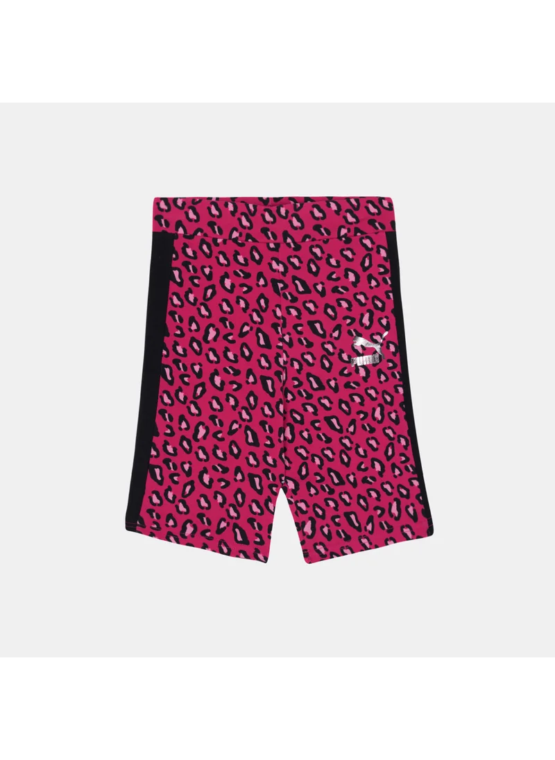 PUMA Kids' Classics Summer Roar Allover Print Bike Shorts