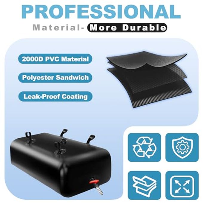 GHOSOONE 1000 L/264 Gal Water Bladder Tank, Foldable Portable Water Storage Container, Emergency Water Bag For Rv, Truck Bed, Fire Prevention, Drought Resistance, Black - Image 3