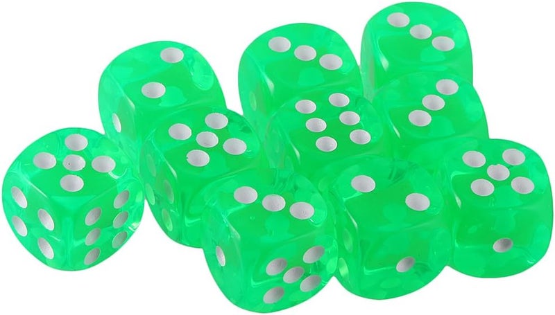 klarako Lot 10pcs Six Sided Playing D&D RPG Roleplay Game D6 Dices  Green - Image 3