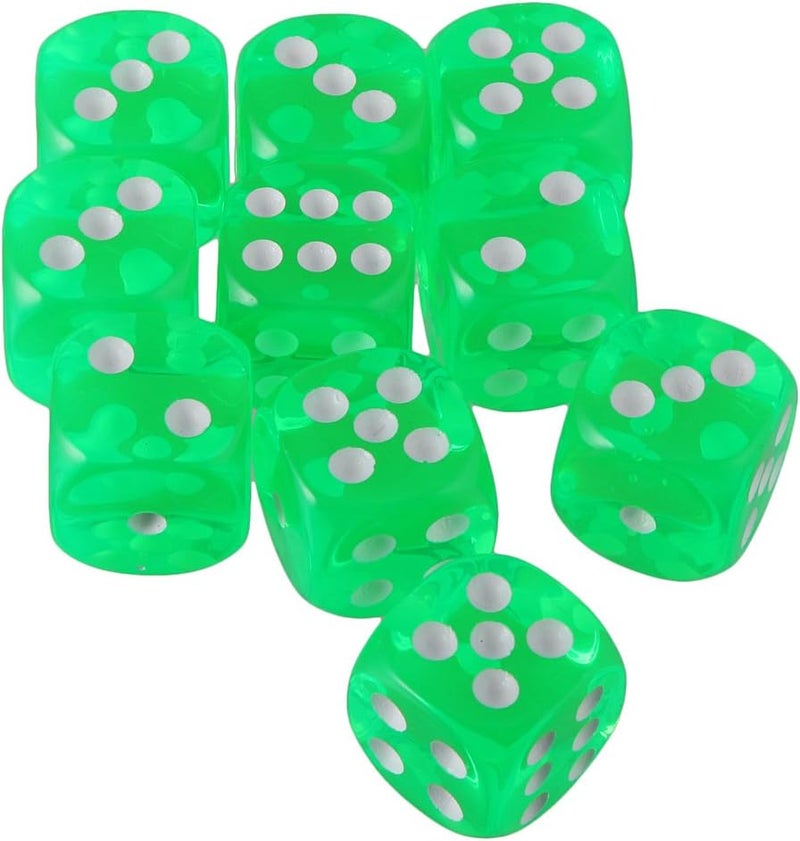 klarako Lot 10pcs Six Sided Playing D&D RPG Roleplay Game D6 Dices  Green - Image 5