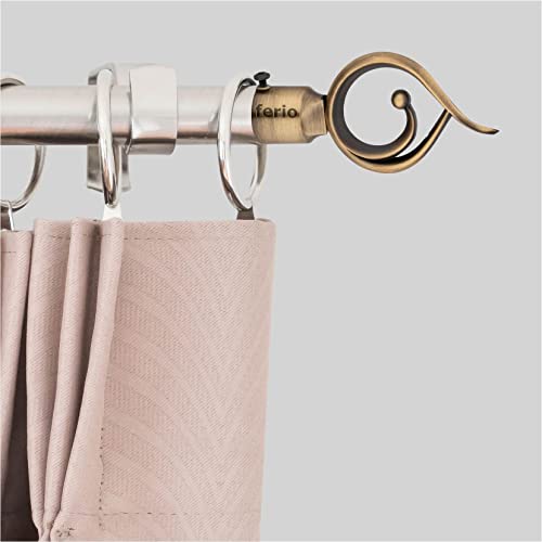 FERIO Brass Finish Zinc Curtain Finials Set of 1 (2Pcs), Curtain Brackets Ideal for 1-Inch Curtain Rod Size, Curtain Holder Set for Doors, Windows & Home Decor - Image 4