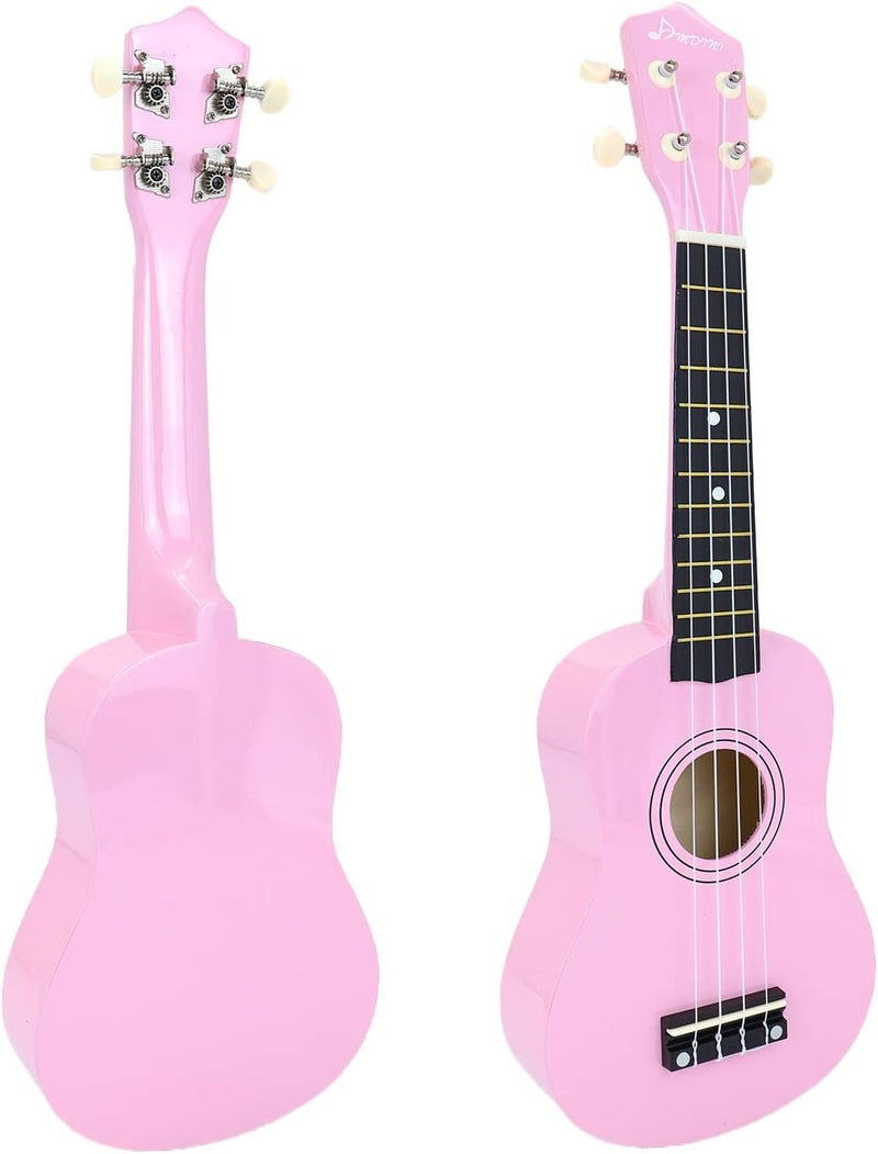 Amdini 21 Inch Ukulele for Beginners Basswood Soprano Ukelele Kit for Kids Adult Student Starter Mini Guitar Ukalelee Pack Bundle with Book Gig Bag Tuner Strap Picks Nylon Strings (Pink) - Image 3