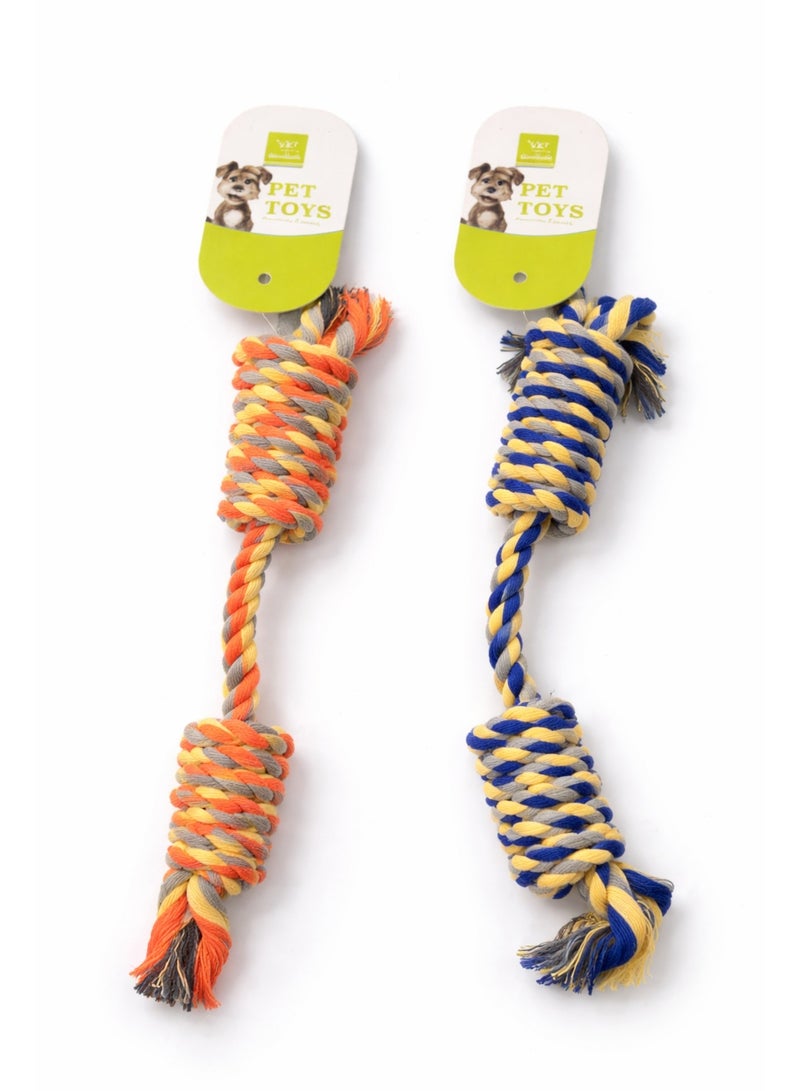 لعبة حبل للكلاب من نونبيل، لعبة مضغ قطنية متينة، خياران للألوان، لعبة شد الحبل التفاعلية للحيوانات الأليفة