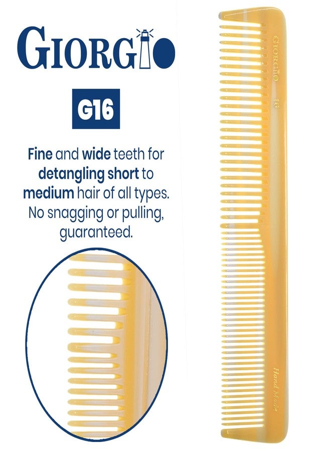 Giorgio GIVY16 Handmade Hair Comb Set - Fine and Wide Tooth Detangler for Styling, Detangling and Barber Use - Saw Cut Comb for Men and Women - Image 4