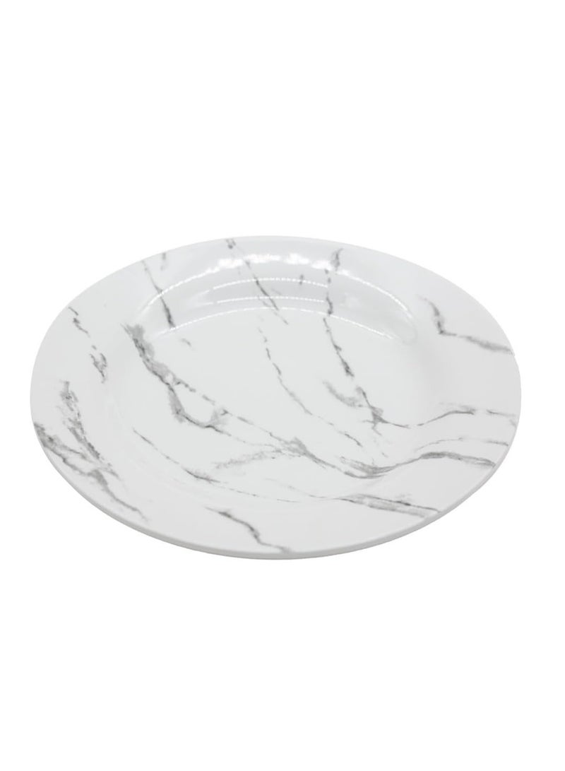 AKDC Melamine Plate White/Grey-10.5 Inch - Image 1