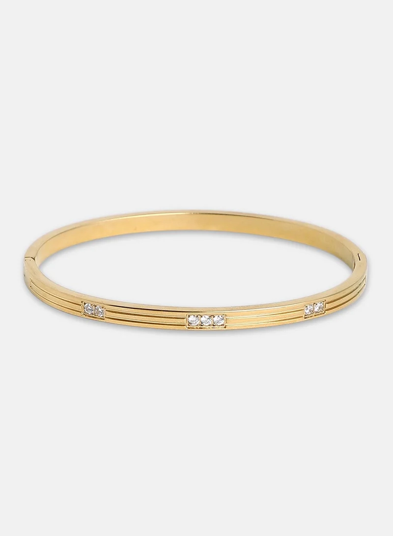 SOHI Bijou-Lined Bangle Artificial Bracelet Jewellery