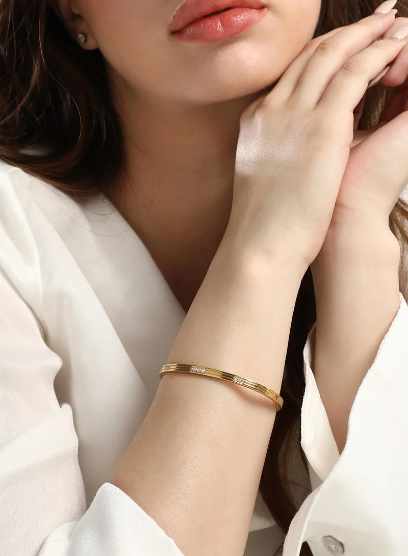 SOHI Bijou-Lined Bangle Artificial Bracelet Jewellery