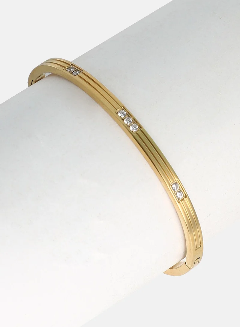 SOHI Bijou-Lined Bangle Artificial Bracelet Jewellery