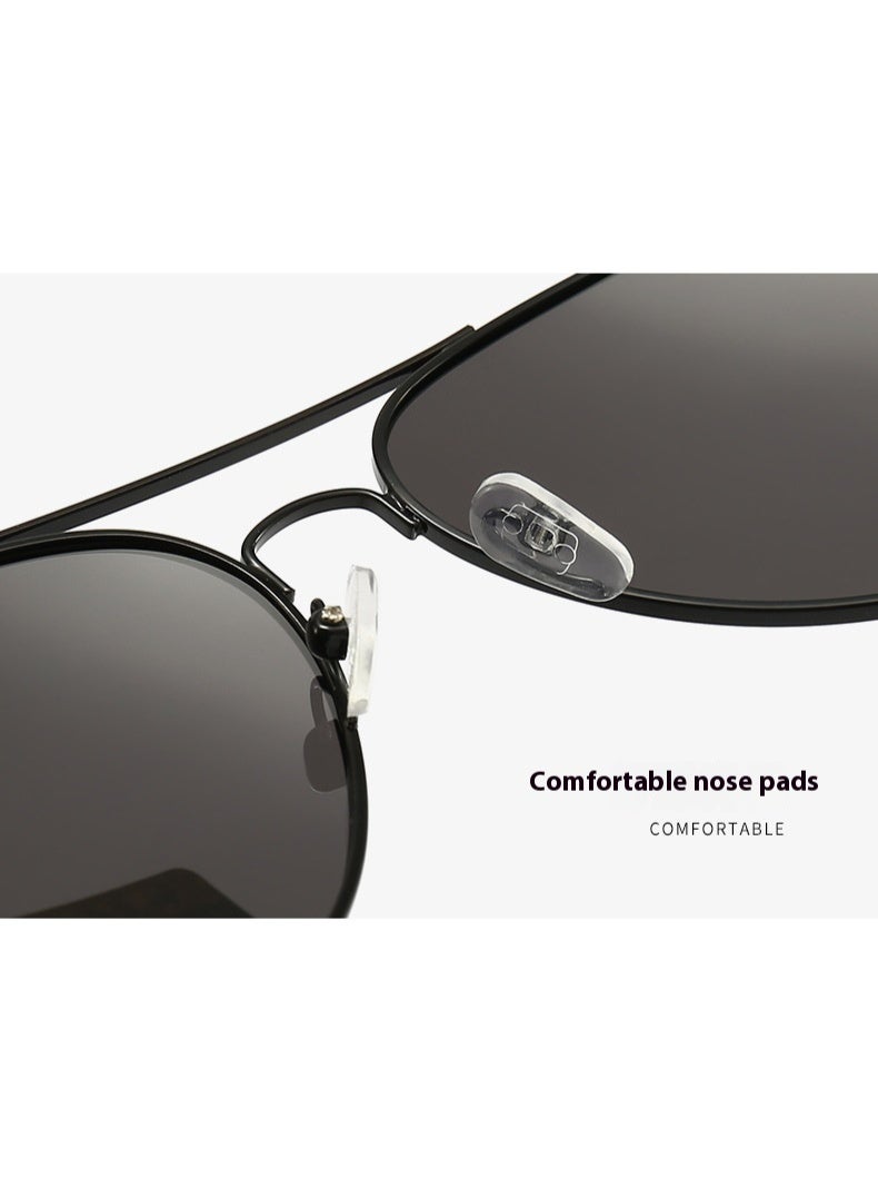 Brown Frame Men's Metal Polarized Driving Sunglasses Hot-Selling Double-Arm with UV400 Protection Anti-UV for Driving - Image 4